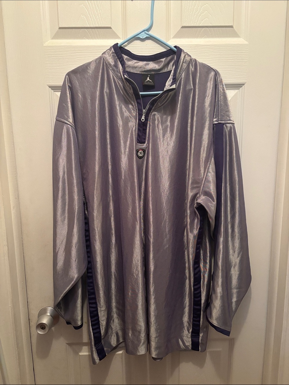 Jordan Metallic Silver and Purple Quarter-Zip Shirt Jacket
